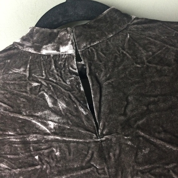 Madewell Velvet Silk Choker Cutout Keyhole Back Short Sleeve Top Size Small - Picture 7 of 11